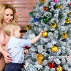 6 7 5 9ft Unlit Premium Snow Flocked Hinged Artificial Xmas Christmas Pine Tree