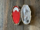 Vintage Gold Tone Mini Travel Sewing Kit Sealed Compact Yellow Bird Flower Case
