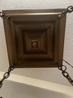 Antique 1900 s-1920   s Revival art Deco 4 Hanging Lights-brass Pan Chandelier