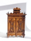 Antique Gothic Wooden Wall Cabinet  Small 1920 s Oak Medicine Cabinet