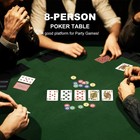 48 Inch Foldable Octagon Poker Table Top Chips Tray Cup Holders
