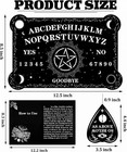 Black Ouija Wooden Board Game Spirit Hunt Planchette Accessories Supplies Wicca