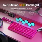  F61 60  Gaming Keyboard Rgb Backlit Membrane Keyboard With Pbt Wired Red