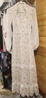 Gunne Sax By Jessica 1970s Vintage Prairie Maxi Dress Floral Lace Trim 5