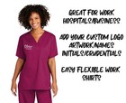 Ink Stitch Design Your Own Custom Logo Texts Embroidery Unisex Work Shirts Scrub