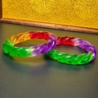 2pcs Real Natural Ice Burmese Multicolor Jade Jadeite Bracelets Bangle 62mm