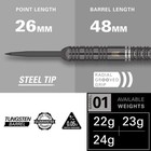 Ares Tungsten Steel Tip Darts Set - 6 Pro Grip Shafts - 9 Pro Ultra Flights     Da