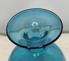 Vintage Hand Blown Cobalt   Light Blue Glass 8  Tall Vase