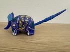 Armadillo Hand Painted Oaxacan Wood Carving Mexican Folk Art Signed