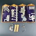 Antique Wood Singer Folding Puzzle Box W  Sewing Machine Attachment Accessories