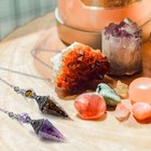 Gehecrst Natural Amethyst Healing Crystal Dowsing Pendulum Reiki Gemstone Chi   