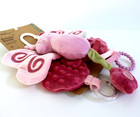 Dreamgro Pink Butterfly Activity Buddy Lovey Plush Stroller Toy Rattle Crinkle