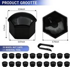 20pcs 17mm Lug Nut Covers  Hexagonal Wheel Bolt Covers Caps  Tire Nut Rust And D