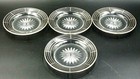 Vintage Set Of 4 Silver Overlay Glass Drink Coasters  1940 s - 1950 s Era