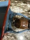 1950   s Vintage Lead Metalbrown Horse And Blue Wagon Figurine Britains Ltd London