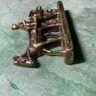 Vintage-brass-   irish Cart   Driver   -ireland Paperweight Novelty 6 3oz 3 25   wide