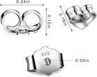 30pcs 15 Pairs 925 Sterling Silver Earring Backs Replacement Secure Ear Locking