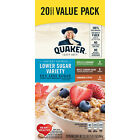 Quaker Instant Oatmeal  Lower Sugar Variety Pack  Value Pack  20 Packets