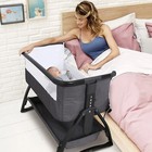 3 In 1 Baby Bedside Sleeper Crib Bassinets Attach To Bed  adjustable Height safe
