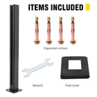 304 Stainless Steel Black Glass Railing Middle Post For Step  Villas  Balcony