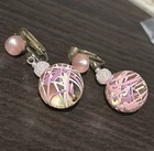 Victorian Vintage Lot 11 Pink   Pearls Romance Pins Earrings Necklace  Danecraft