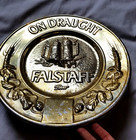 Falstaff Beer Plate Plaque Sign Vtg Advertising On Draught Serving Tray Embossed