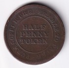Nova Scotia 1813 1 2c One Copper Half Penny For General Accommodationtoken