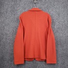 Harve Benard Wool Knit Blazer Jacket Womens L Orange Button Front Casual Work