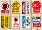 Trump - Road Sign Art Stamps  artistamp  Faux Postage  Repro   Resist 