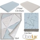 Crib Bedding Set For Boys   4-piece Baby Nursery Bedding Crib Set   Geometric   