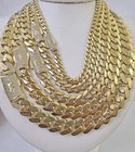 Real 10k Cuban Monaco Chain Necklace Gold Link Royal  7mm-15mm 20 -26 