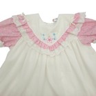 Vintage Floral Embroidered Ruffle Eyelet Lace Dress Pink White Toddler 3t