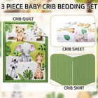 Baby Crib Bedding Set Safari Neutral Crib Nursery Comforter Bed Sets Decor With