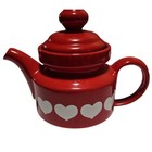 Vintage Teapot Waechtersbach Red   White Hearts W Germany