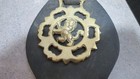 Horse Brass Leather Strap Antique From England 4 Large Brasses 22  On Strap