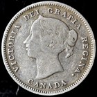 1885 Canada 5 Cents Silver Asw 0 0346 Km 2 - F