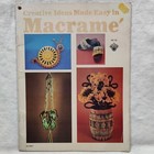 1977 Vtg Easy Creative Macrame Project Instructions Craft Course Book Hc-10