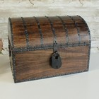 Nautical Cove Antiqued Wood Treasure Chest With Lock   Skeleton Keys