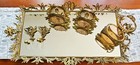 Vanity Set 4 Pcs Mirror  Tray  Pr Perfume Bottles  Jewelry Box Filigree Cherubs