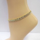 Gold Plated Iridescent Rhinestone Crystal Anklet Ankle Bracelet New   51542