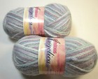 2 Skein Lot Patons Angelical Yarn Multicolor 50g Wool Blend Worsted Weight