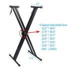 Adjustable Music Keyboard Electric Piano X-stand Iron Dual Tube Standard Rack