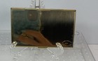 Vintage Davin   Kesler Solid Brass Inlaid Wood Slim Pocket Business Card Holder