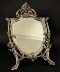 Vintage Art Nouveau Table Vanity Mirror Silver Finish 14  X 9 5 