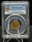 1856- Three Dollar Indian Gold Coin  3 - Pcgs Vf Details