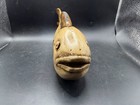 Hand Carved Wood Fish Sculpture Figurine Pyrography Rustic Nautical 11 5 