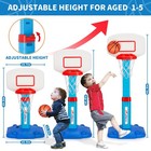 Toddler Basketball Hoop Indoor For Age 1-3  Adjustable Kids Medium  Blue