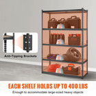 Storage Shelving Unit Garage Storage Rack 5-tier Adjustable 2000 Lbs Load