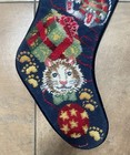 Lands End Cat  Mouse Mice Wool Needlepoint Christmas Stocking  No Monogram