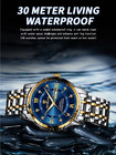Men s Watch Luxury Brand Waterproof Analog Quartz Calender Stainless Steel Band